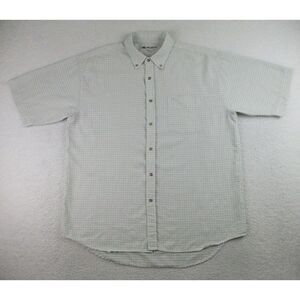 Rusty Shirt Mens Sz Large White Gray Plaid Short Sleeve Button‎ Down Formal L